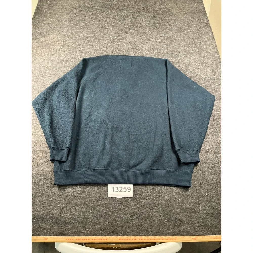 Bugle Boy Fleece Pullover Mens XL Teal Excellent Vintage 1/4 Zip Crest Logo